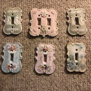 Six Victorian Electrical Switch Plates